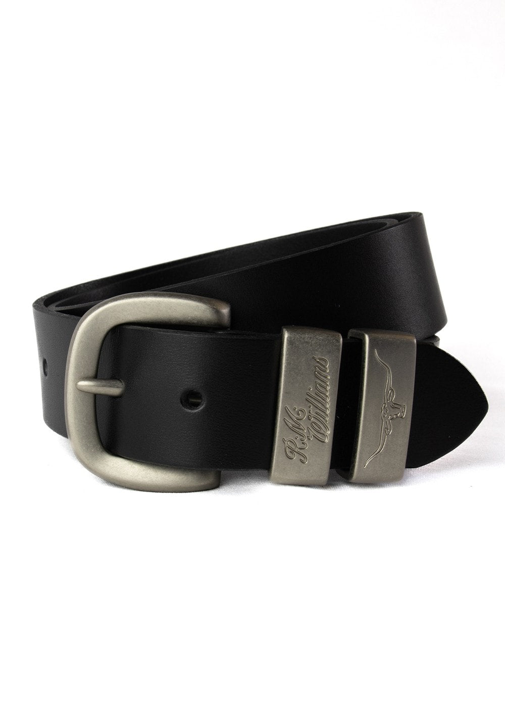 3 Piece 1.5" Silver Buckle Belt - Black - 5