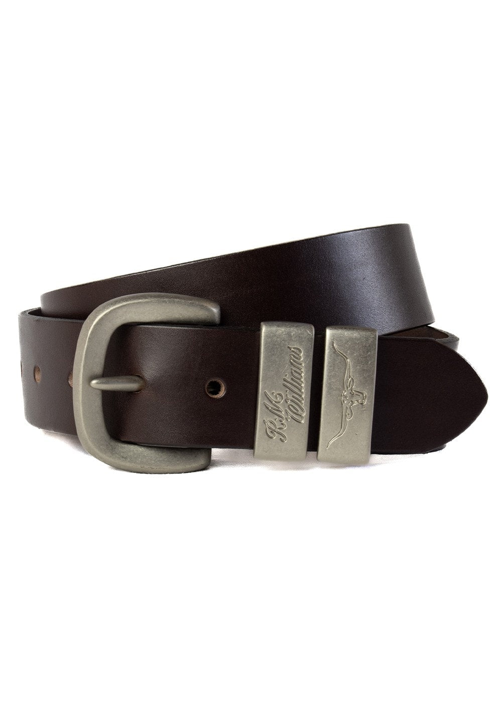 3 Piece 1.5" Silver Buckle Belt - Chestnut - 5