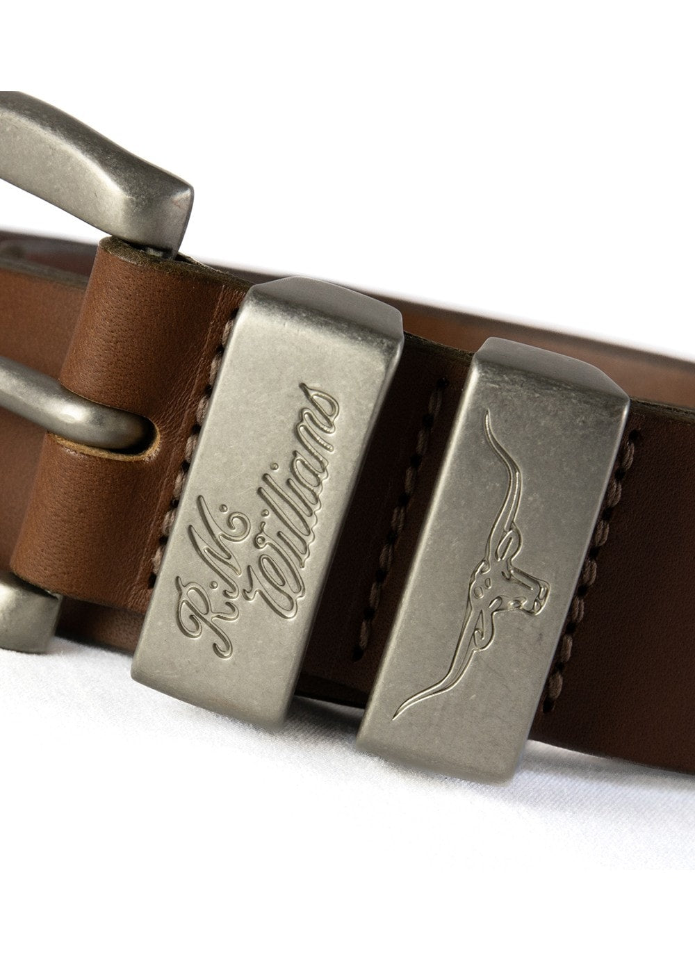 3 Piece 1.5" Silver Buckle Belt - Dark Tan - 2