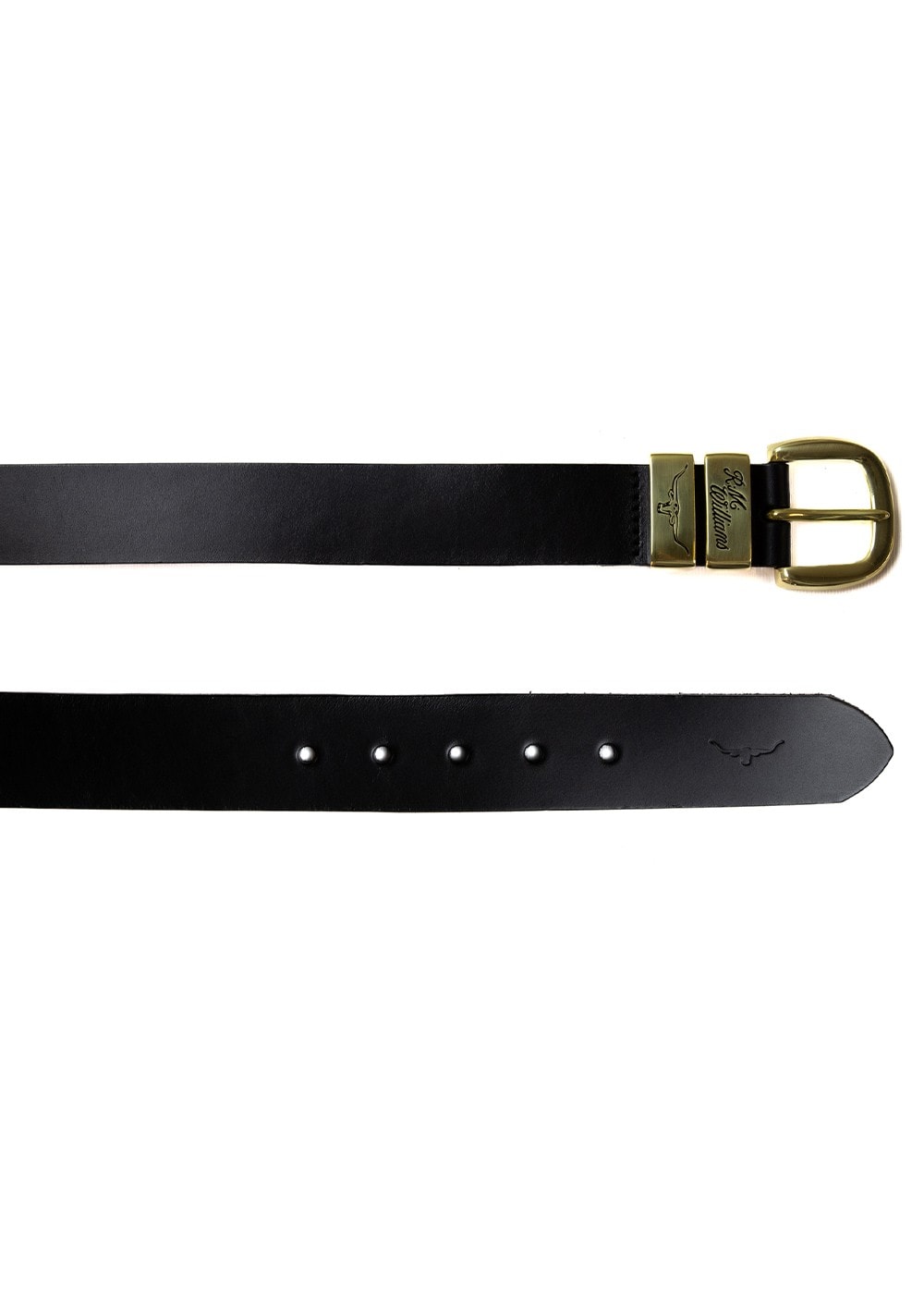 3 Piece 1.5" Brass Buckle Belt - Black - 3