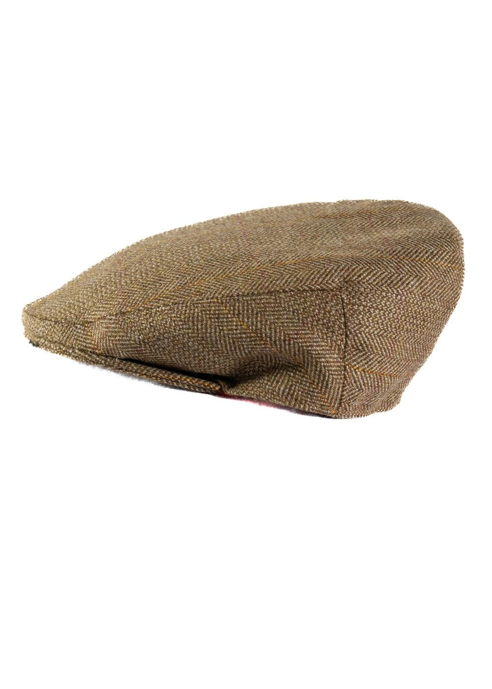 Heatherslaw Tweed Cap - Earth Brown with Red and Gold Overcheck - 1