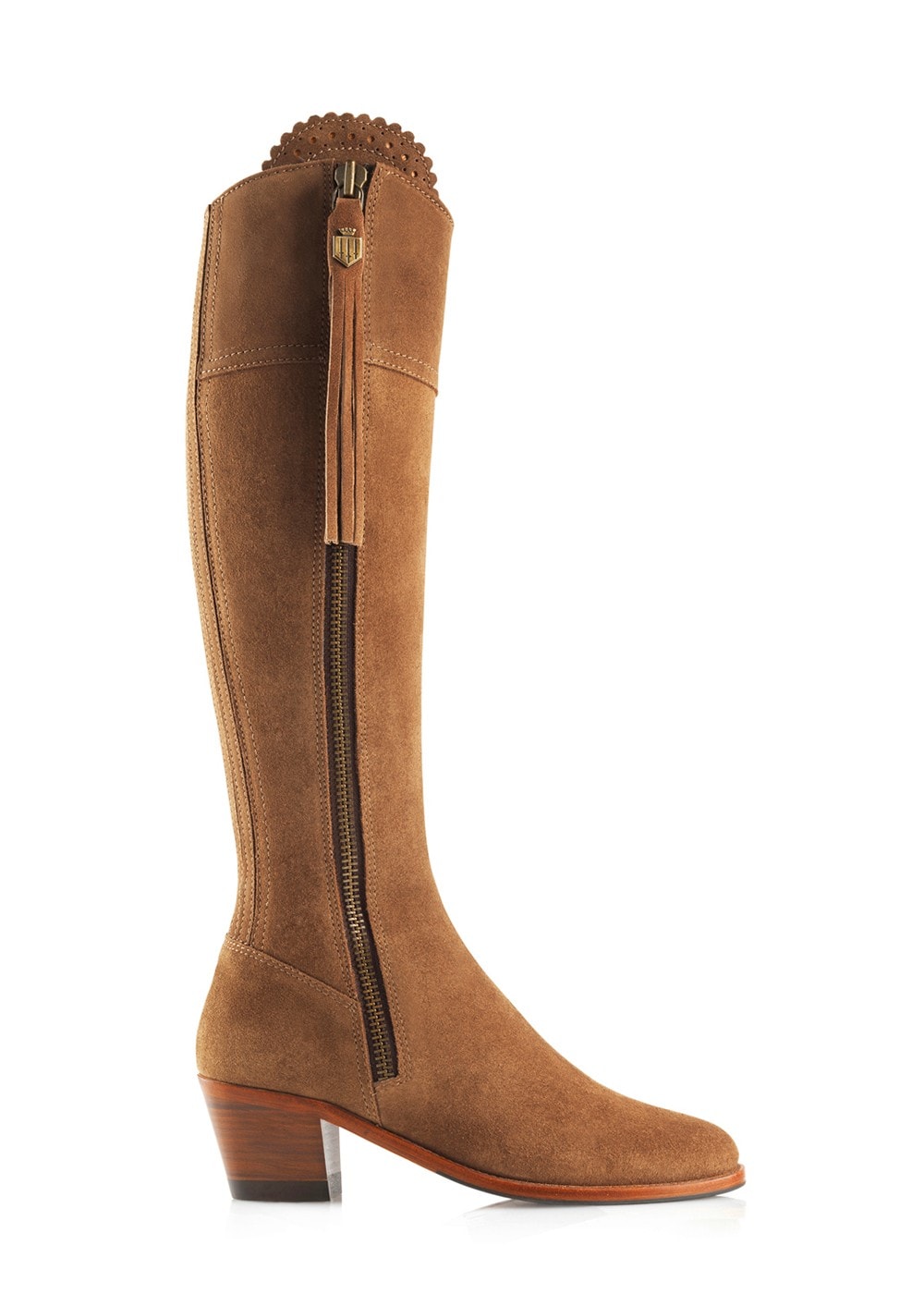 Suede Regina Heeled Boots - Tan - 2