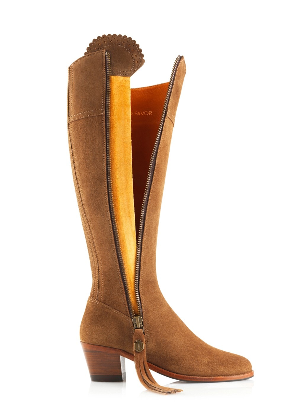 Suede Regina Heeled Boots - Tan - 3