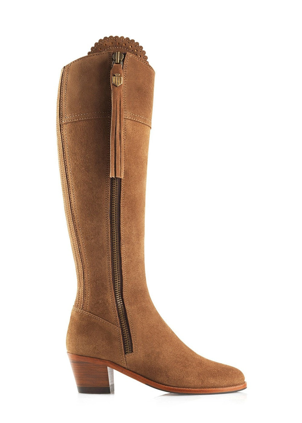 Suede Regina Heeled Sporting Fit Boots - Tan - 2