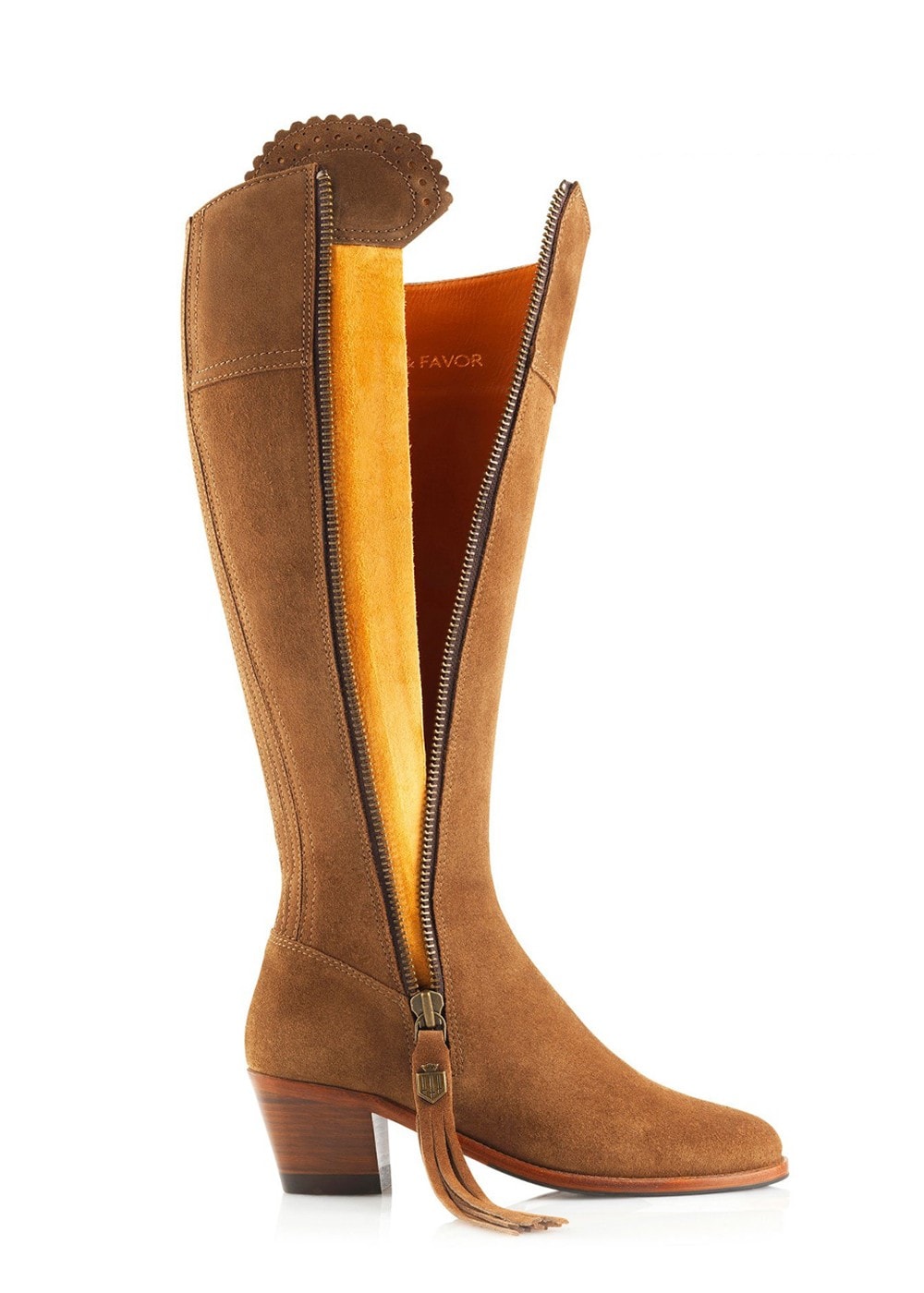 Suede Regina Heeled Sporting Fit Boots - Tan - 3