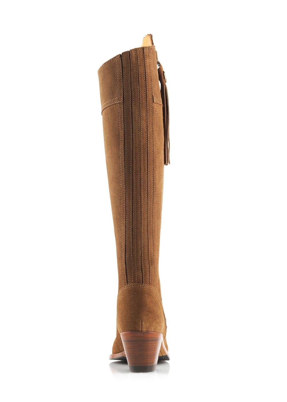 Suede Regina Heeled Narrow Fit Boots - Tan - 4