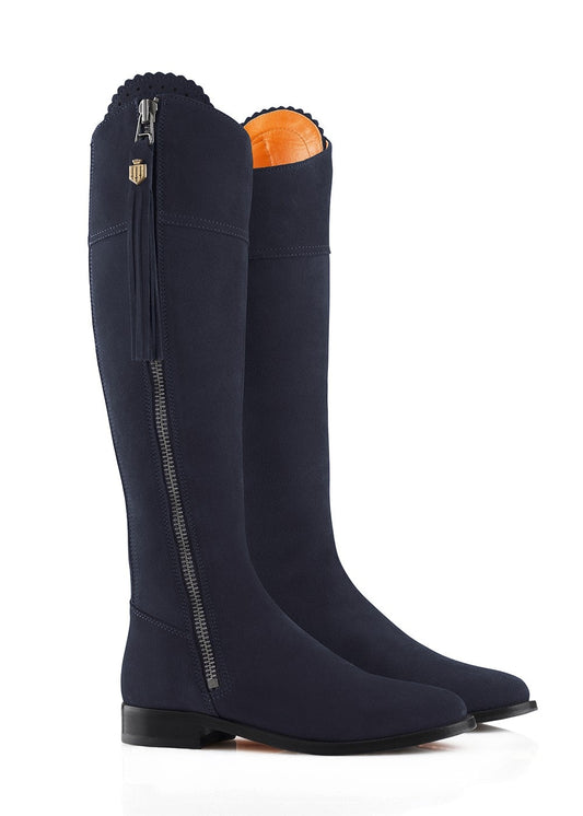 Suede Regina Boots - Navy - 1