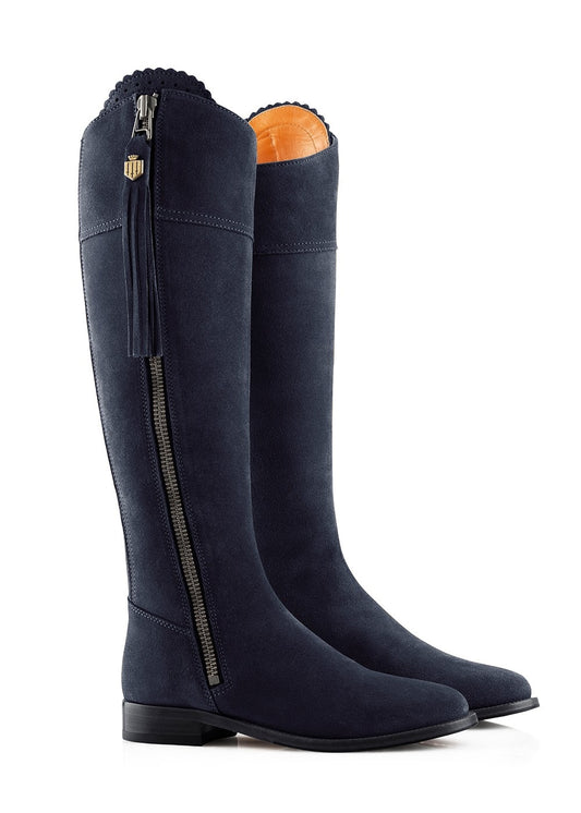 Suede Regina Sporting Fit Boots - Navy - 1