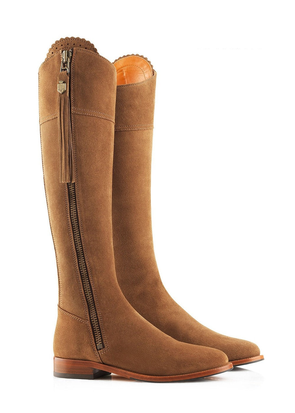 Suede Regina Narrow Fit Boots - Tan - 1