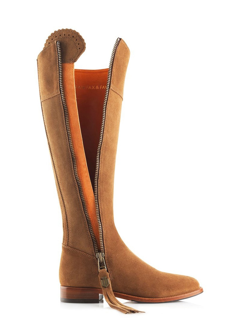 Suede Regina Narrow Fit Boots - Tan - 3