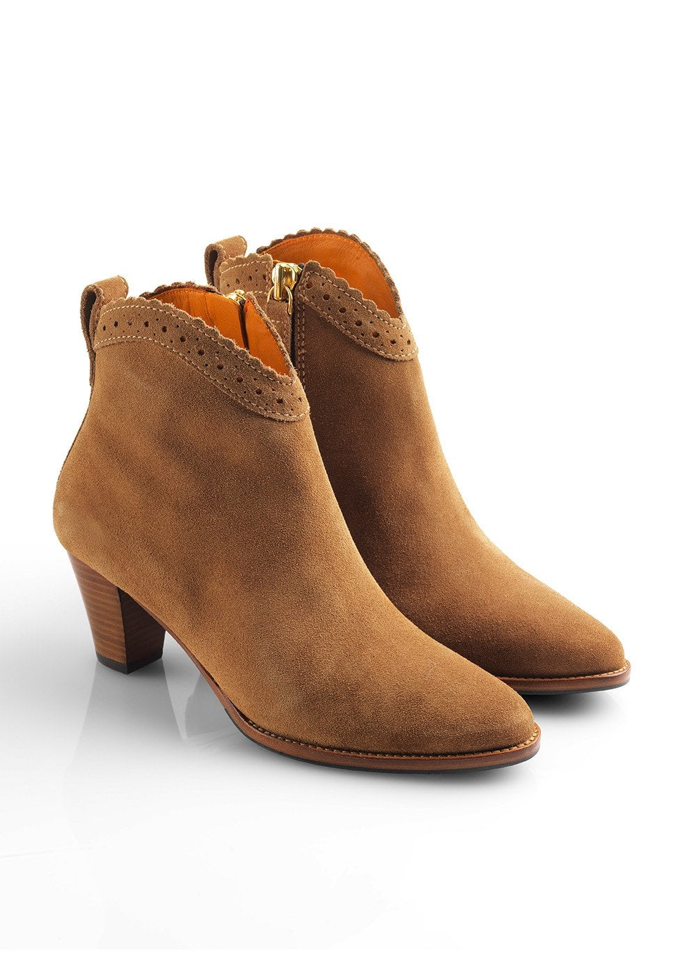 Suede Regina Ankle Boots - Tan - 1