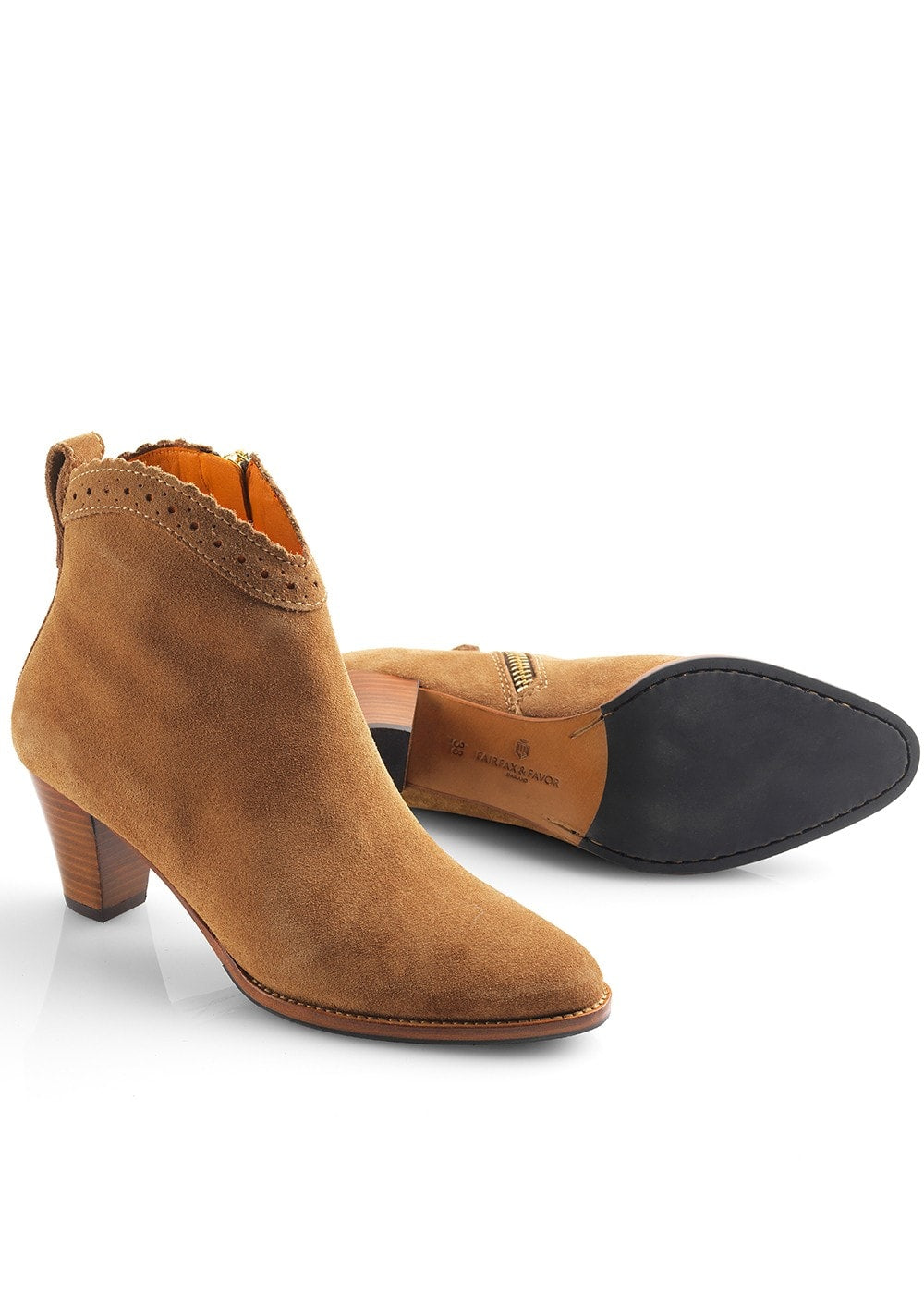 Suede Regina Ankle Boots - Tan - 2