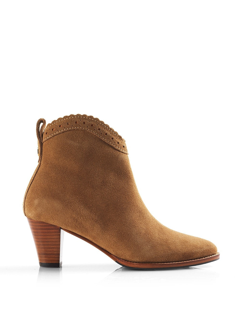 Suede Regina Ankle Boots - Tan - 3