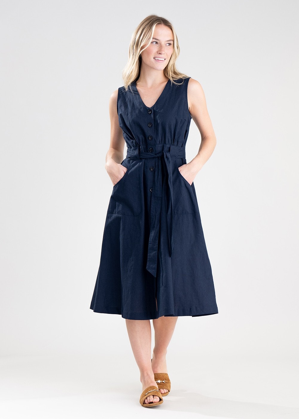 Rutherglen Midi Dress - Navy - 3