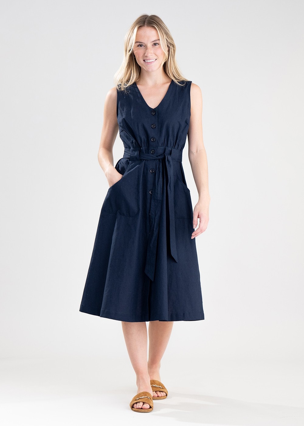 Rutherglen Midi Dress - Navy - 4