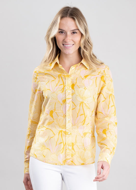 Magnolia Cotton Silk Shirt - Dusty Yellow - 1