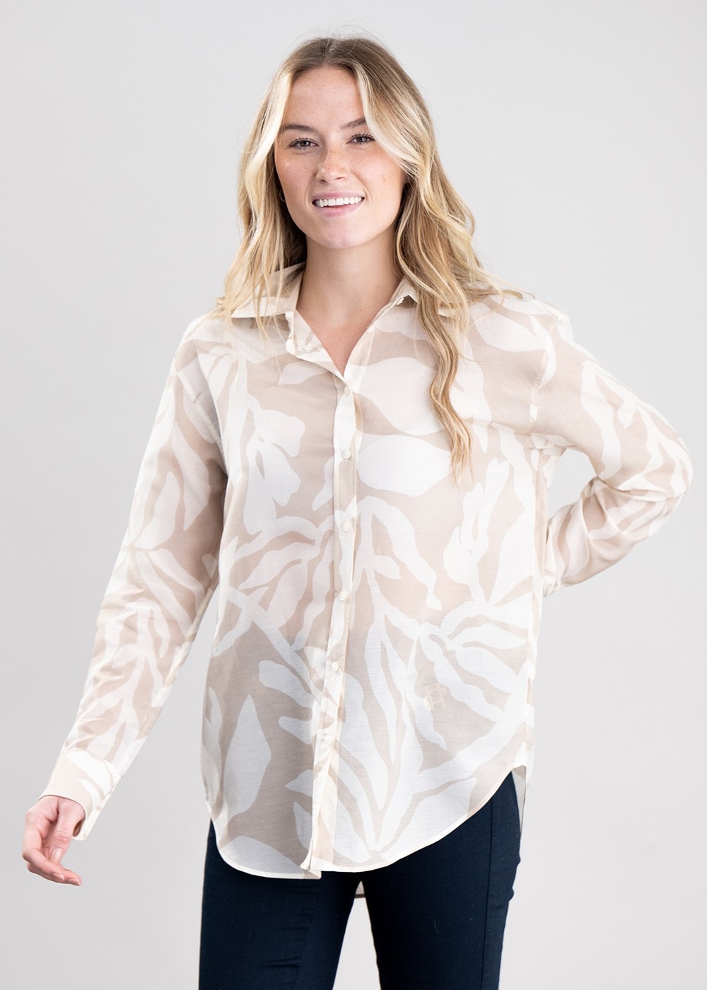 Palm Cotton Silk Shirt - Dry Sand - 4