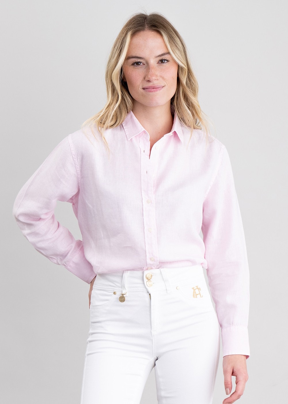 Salthouse Linen Shirt - Pale Pink - 5