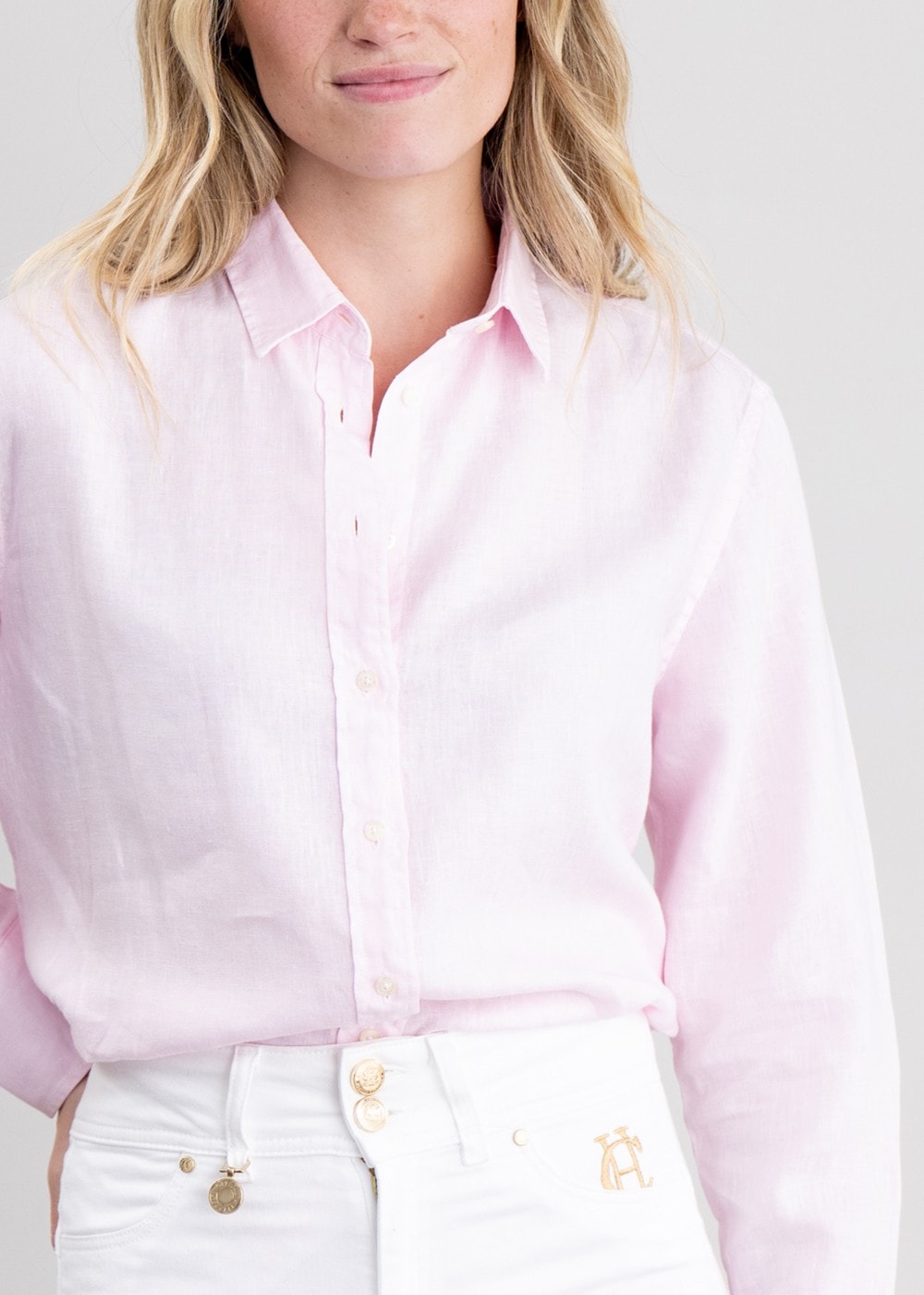 Salthouse Linen Shirt - Pale Pink - 6