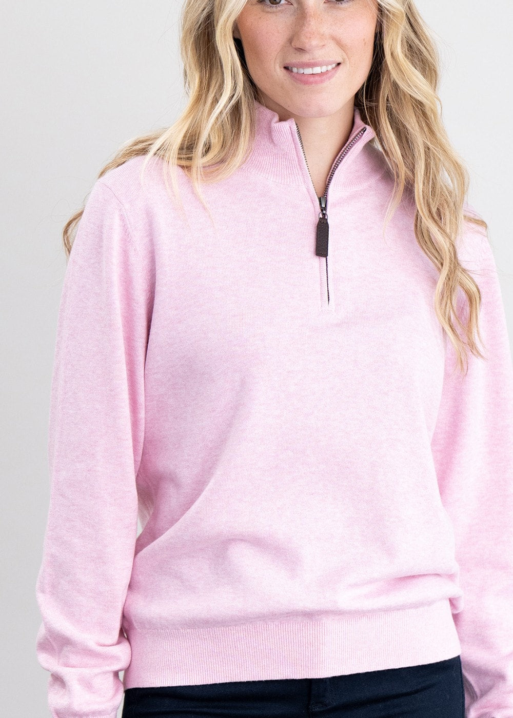 Polperro Pima 1/4 Zip - Pink Marl - 5