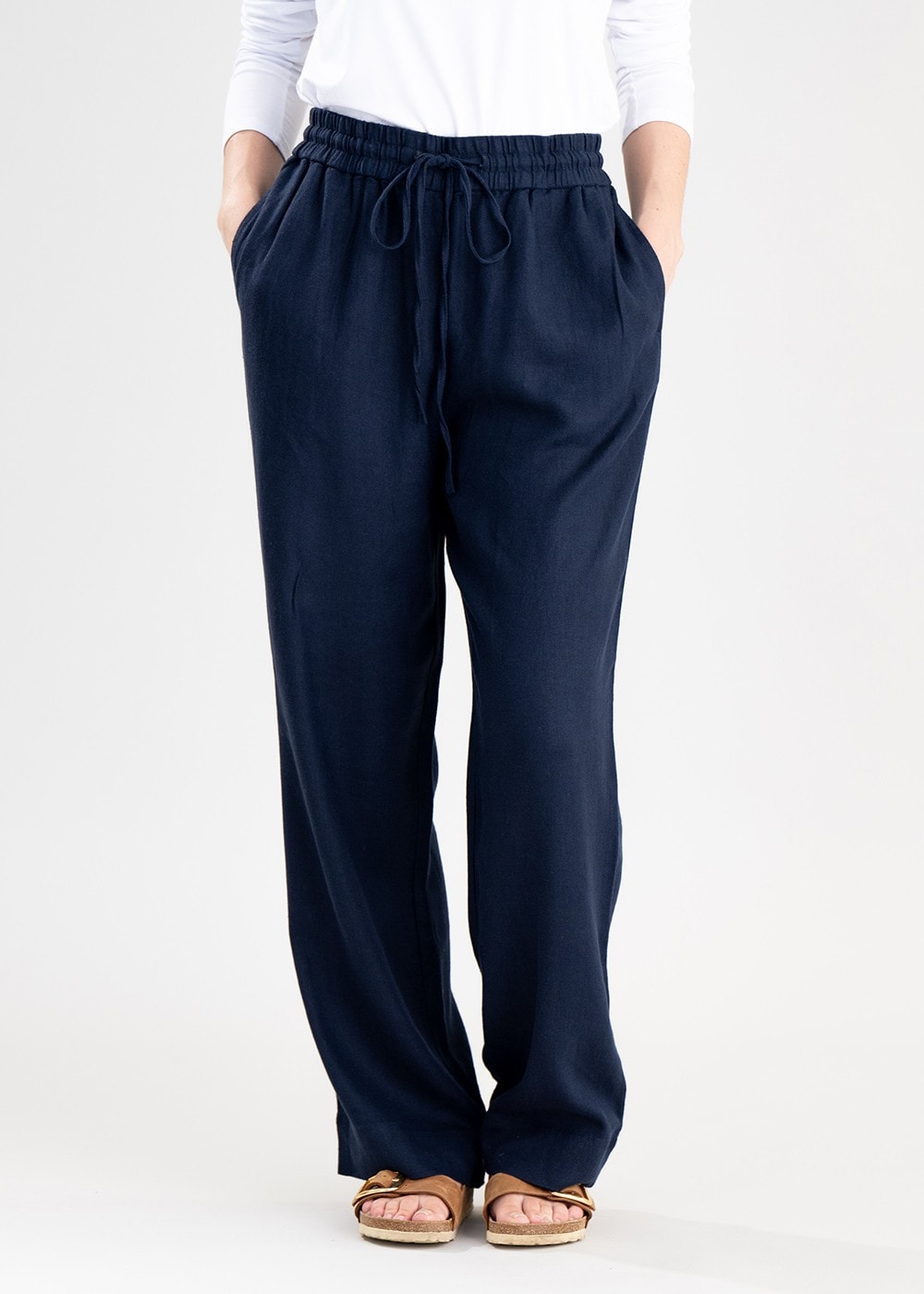 Daphne Linen Trousers - Navy - 1