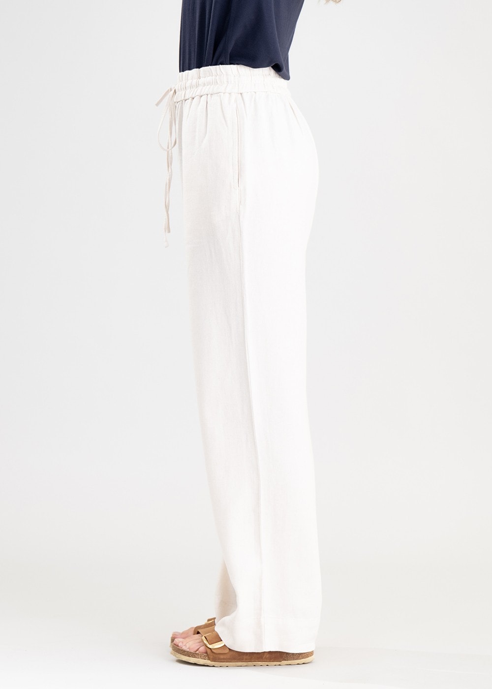 Daphne Linen Trousers - Oat - 3