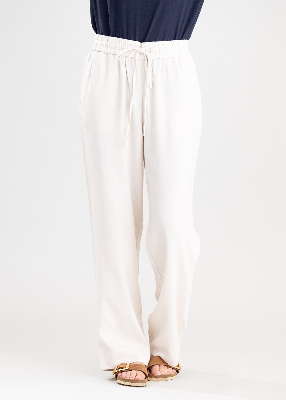 Daphne Linen Trousers - Oat - 5