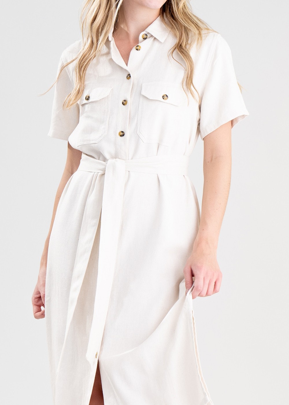 Daisy Linen Dress - Oat - 5