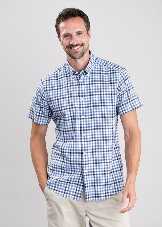 Kinson Short Sleeved Shirt - Navy - 1