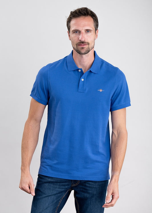 Shield Pique Polo - Rich Blue - 1