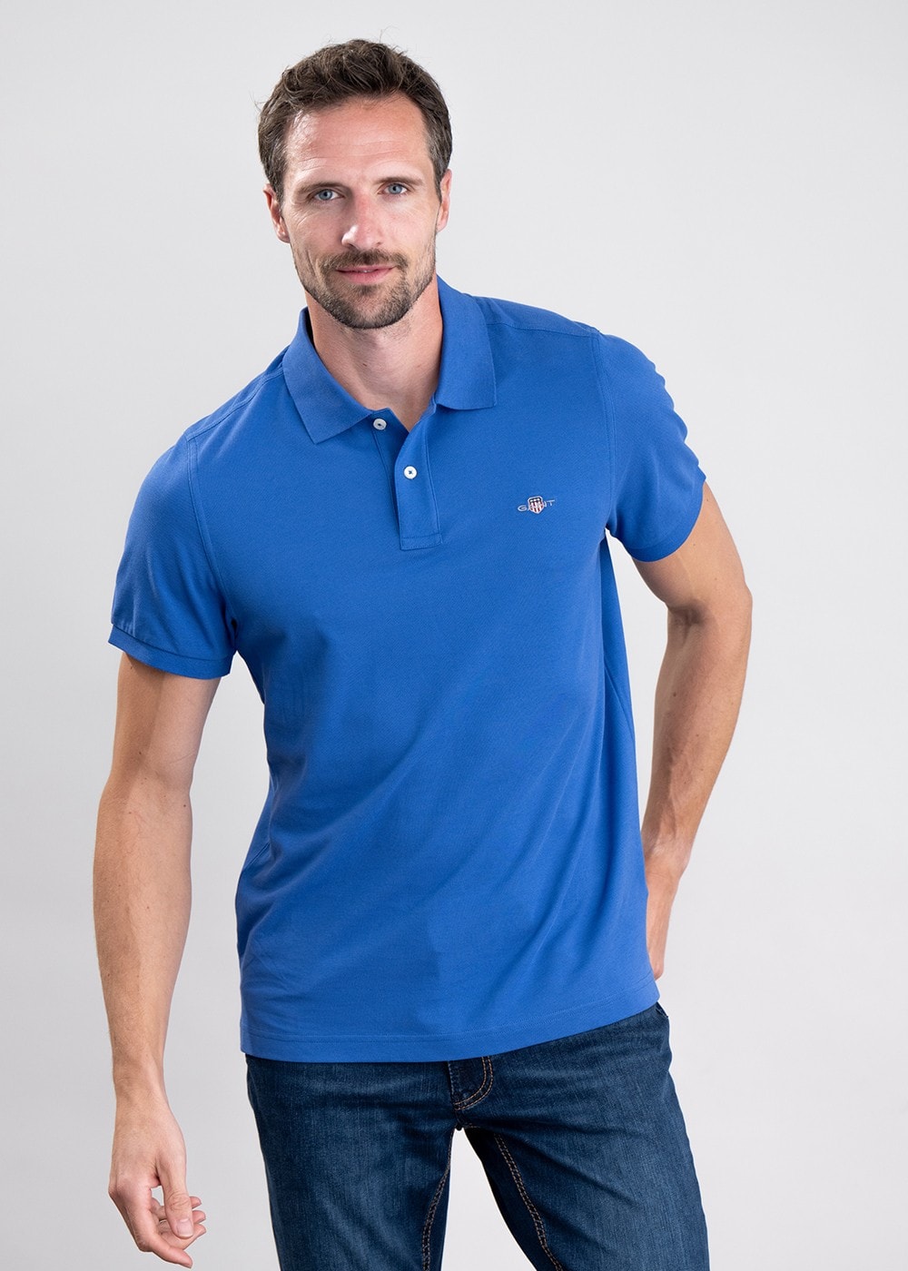 Shield Pique Polo - Rich Blue - 2