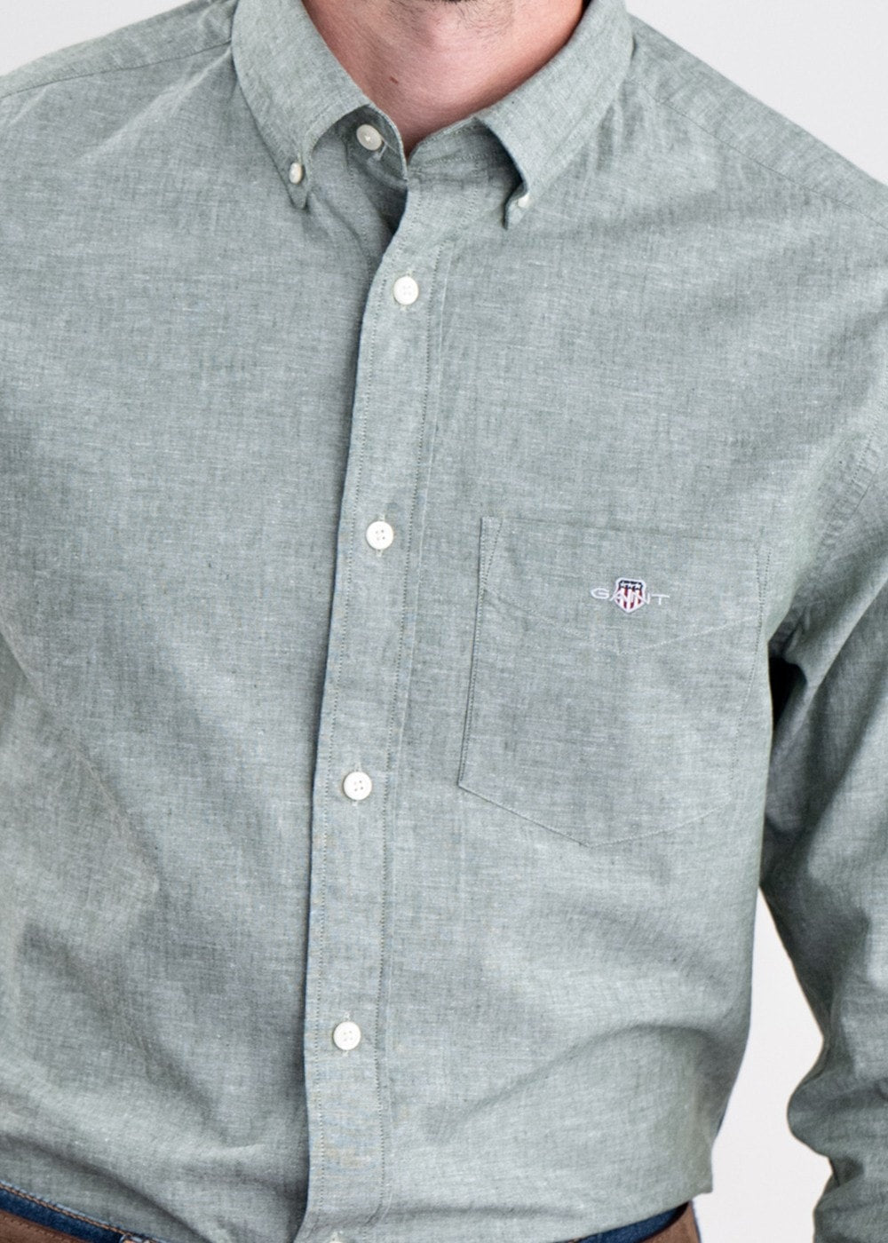 Cotton Linen Shirt - Pine Green - 4