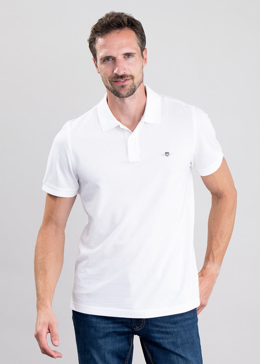 Shield Pique Polo - White - 1