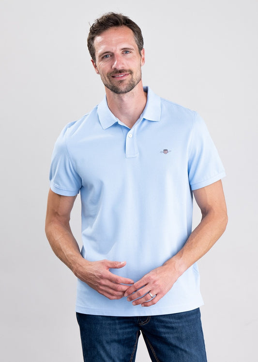 Shield Pique Polo - Capri Blue - 1