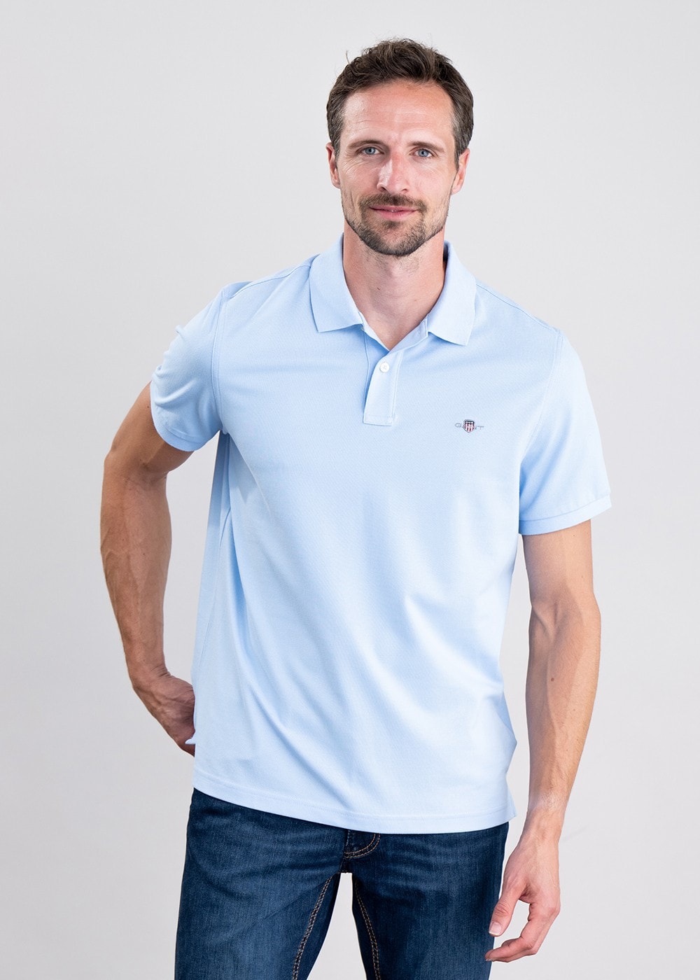 Shield Pique Polo - Capri Blue - 2