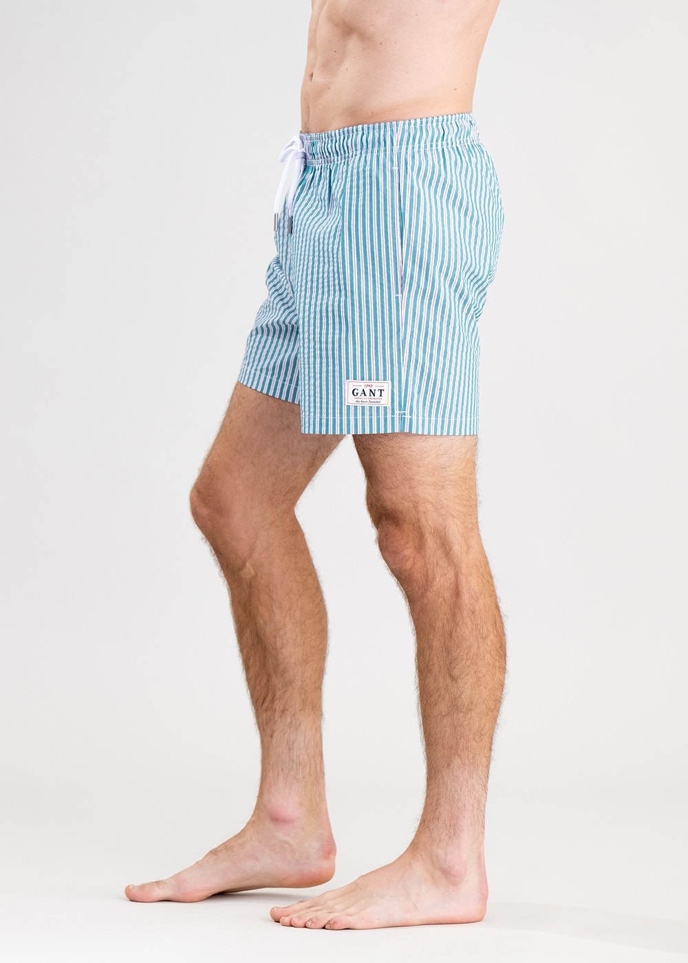 Seersucker Swim Shorts - Ocean Turquoise - 3