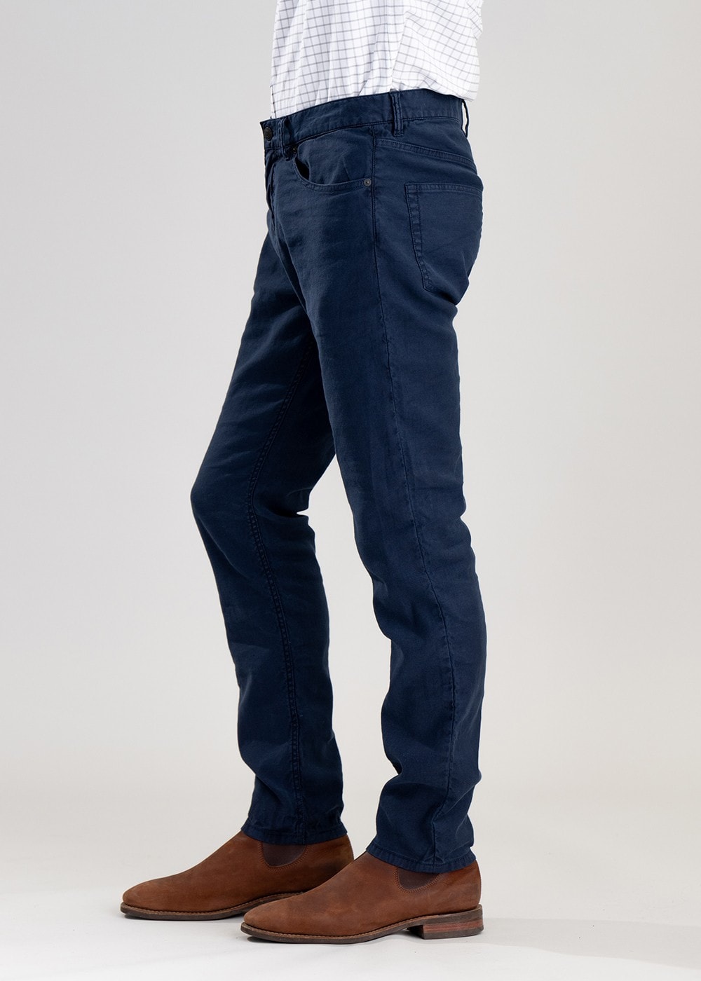 Cotton Linen Jeans - Marine - 2