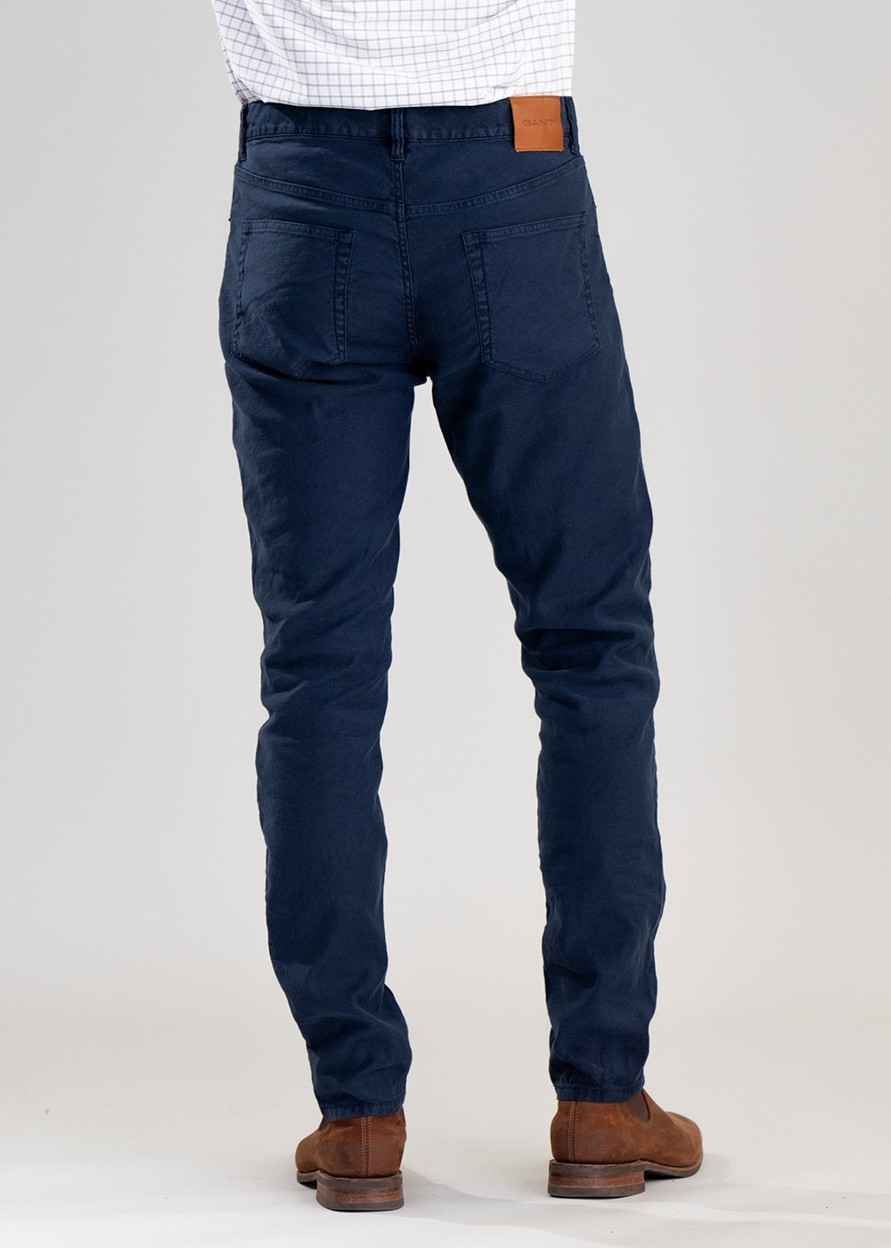 Cotton Linen Jeans - Marine - 3