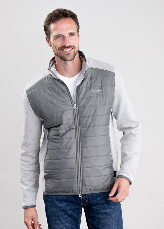 Peder Full Zip Windproof Jacket - Light Grey Melange - 1