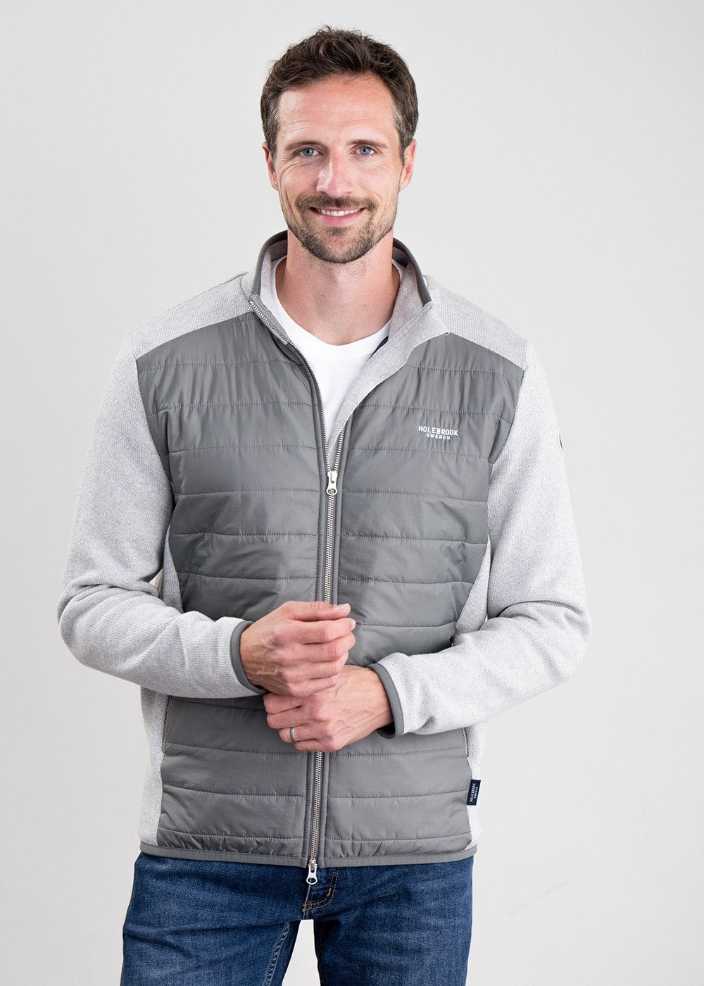 Peder Full Zip Windproof Jacket - Light Grey Melange - 3