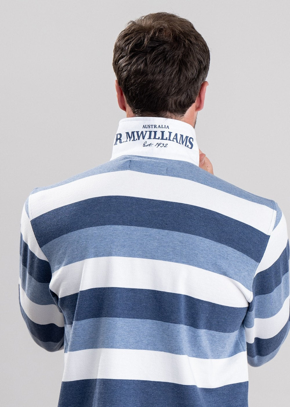 Tweedale Rugby Shirt - Blue, Navy and White - 5