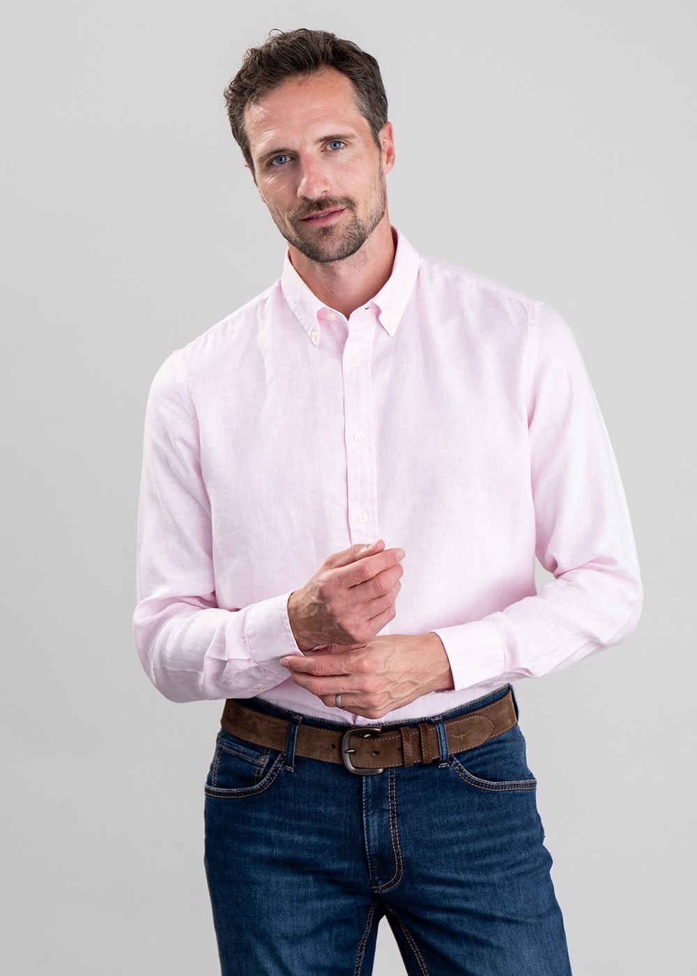 Walsingham Linen Shirt - Pale Pink - 2