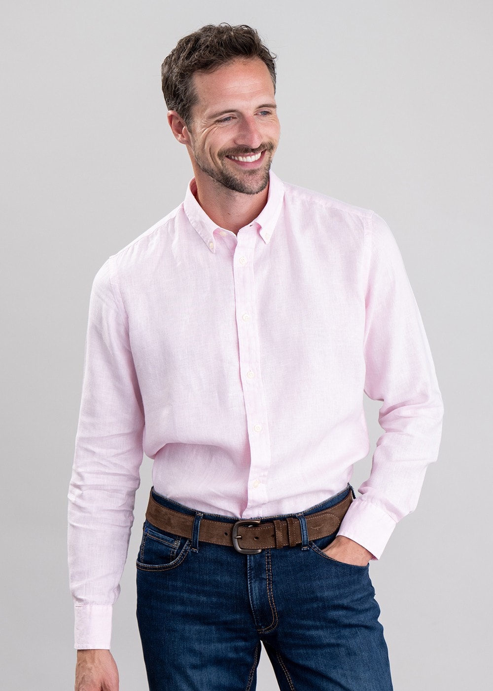 Walsingham Linen Shirt - Pale Pink - 3