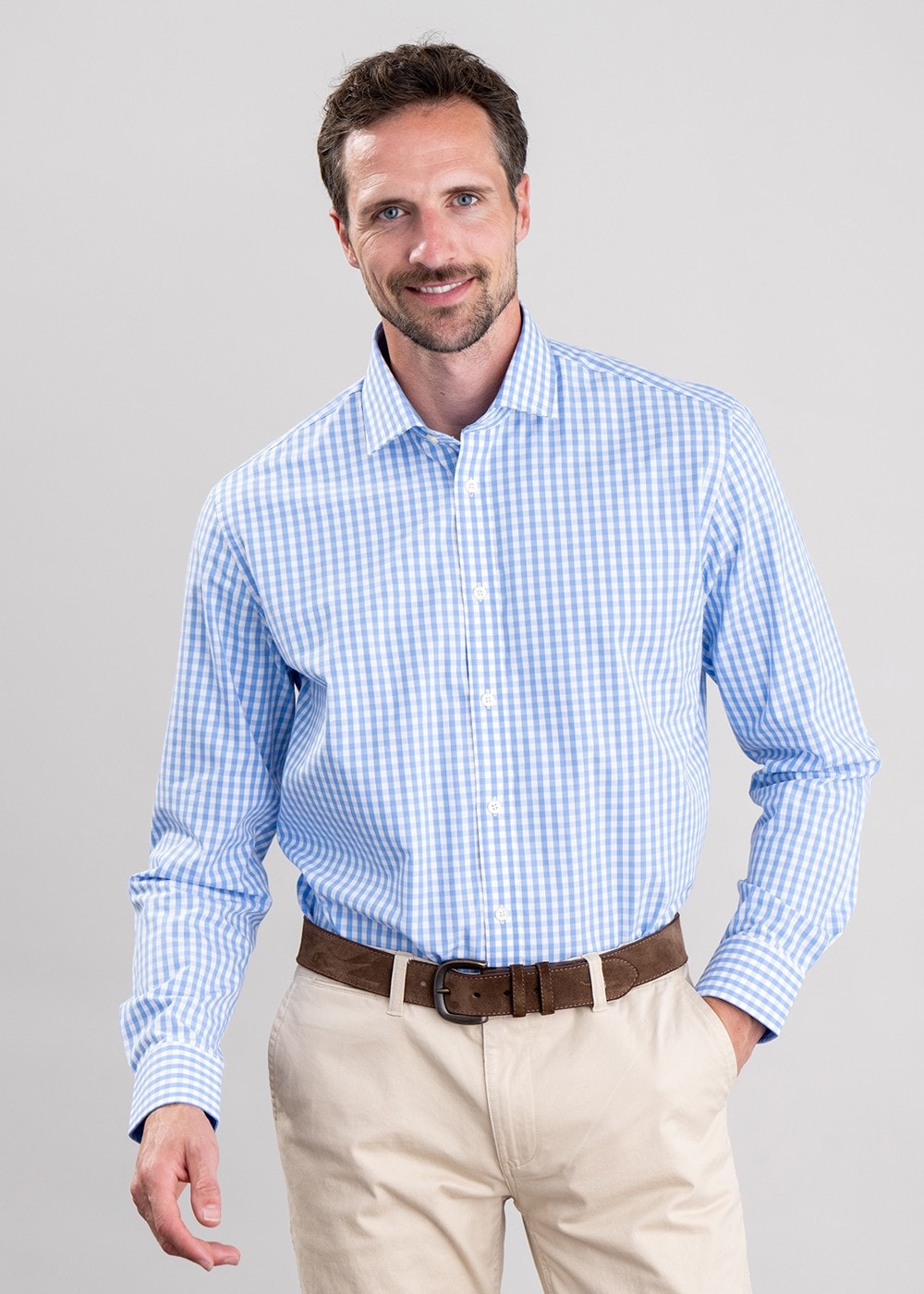 Thorpeness Tailored Shirt - Blue Check - 4