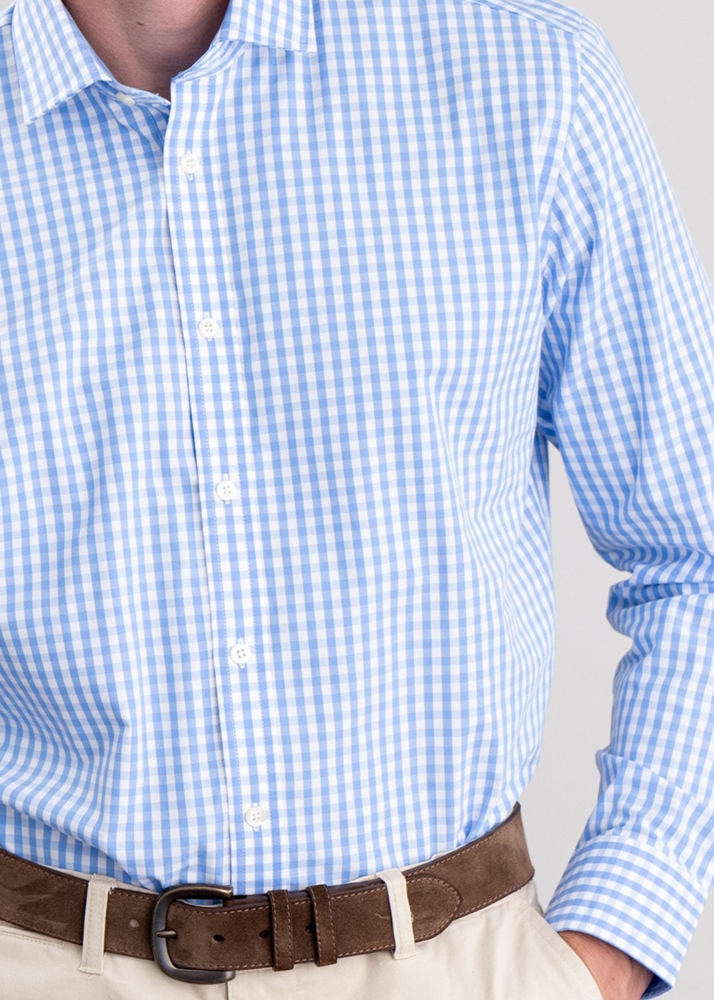 Thorpeness Tailored Shirt - Blue Check - 5