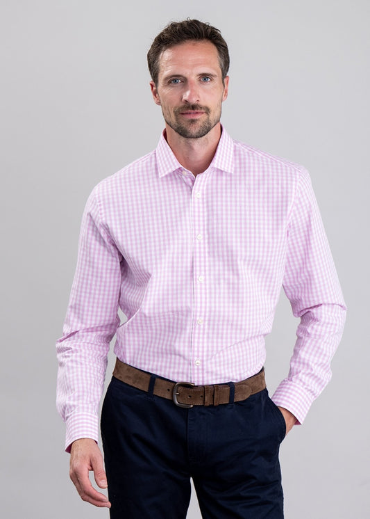 Thorpeness Tailored Shirt - Pink Check - 1