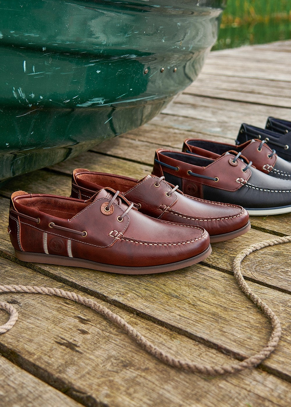 Wake Boat Shoes - Navy and Brown - 2