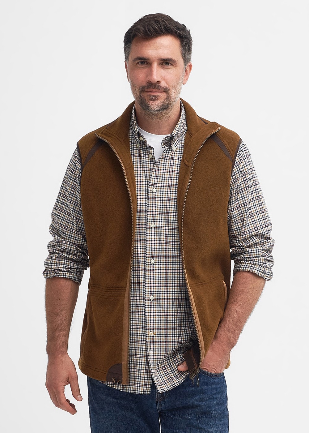 Langdale Fleece Gilet - Rust Brown - 3