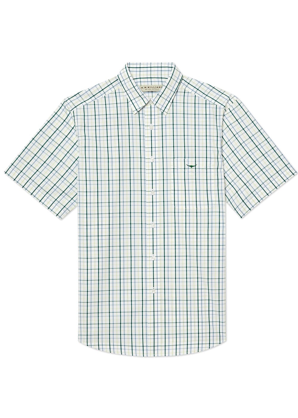 Hervey Shirt - White, Blue and Green - 7