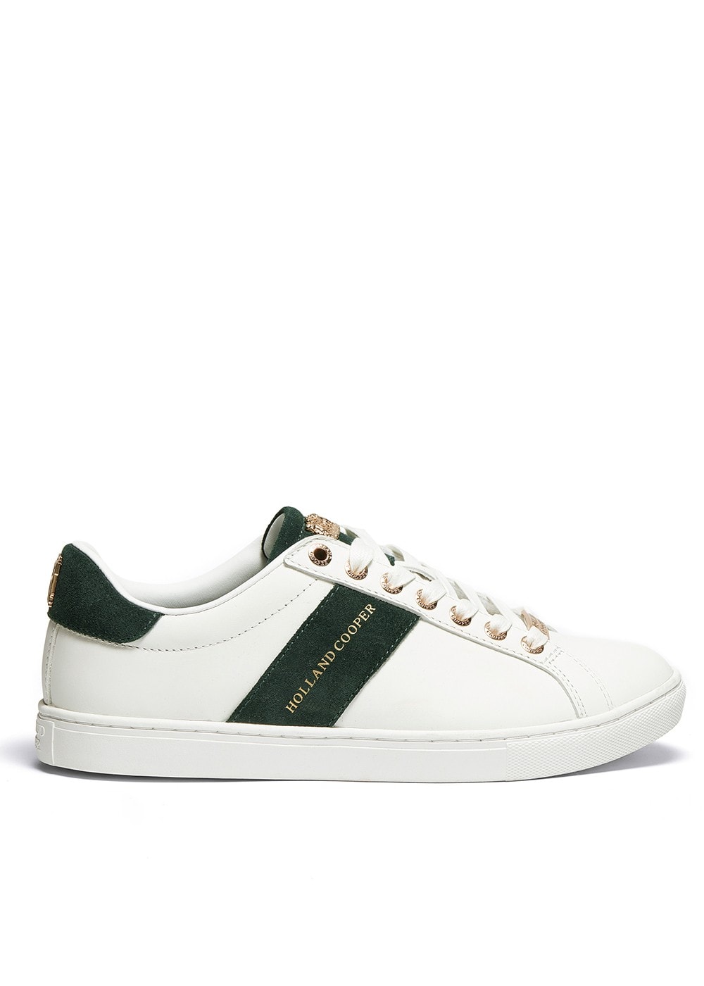 Knightsbridge Court Trainers - White and Racing Green - 3